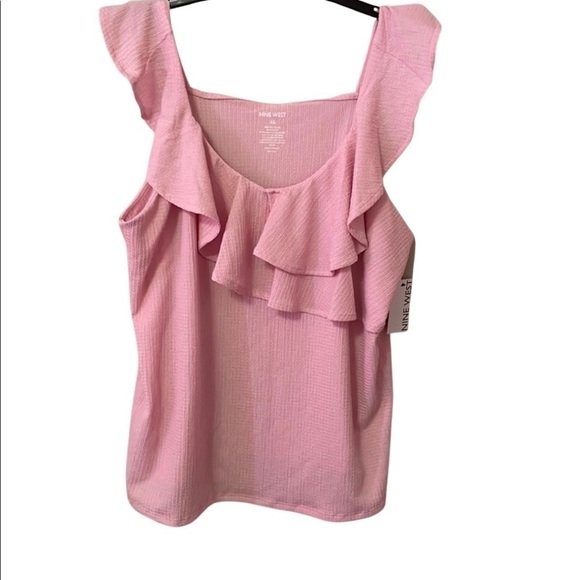 Nine West Women’s Tiered Flutter Sleeveless Top Size XL - Picture 1 of 5